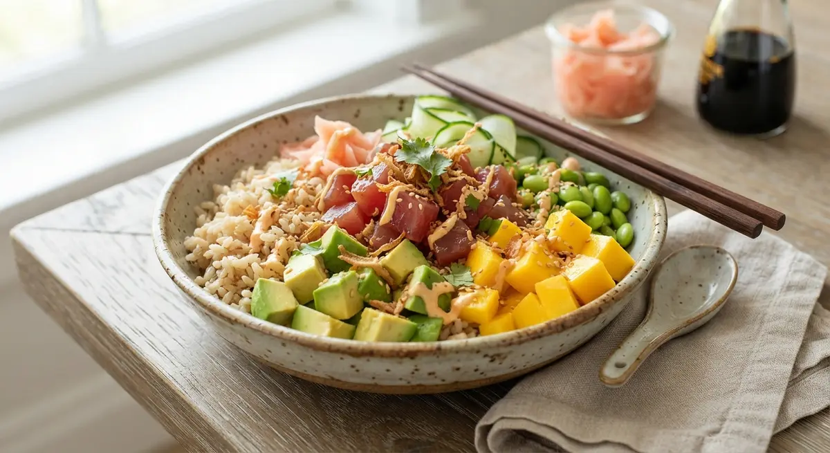 Tuna Mango Avocado Poke Bowl